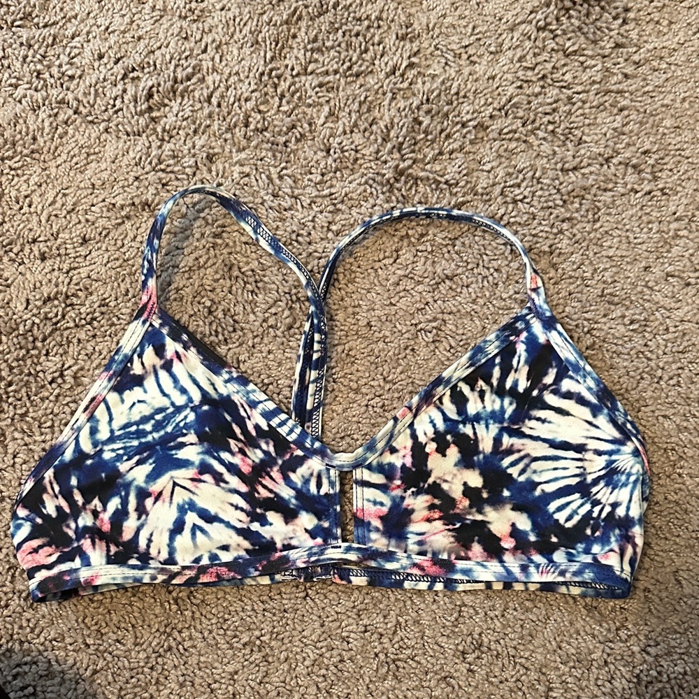 Jolyn Clothing Blue and Pink Patterned Bikini Top